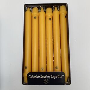 Colonial Candle of Cape Cod 12 Handip 10”  Unscented Yellow Gold Taper Candles